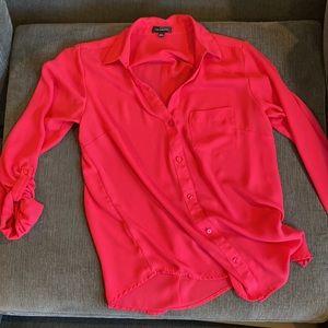 Hot pink summer dress blouse from The Limited